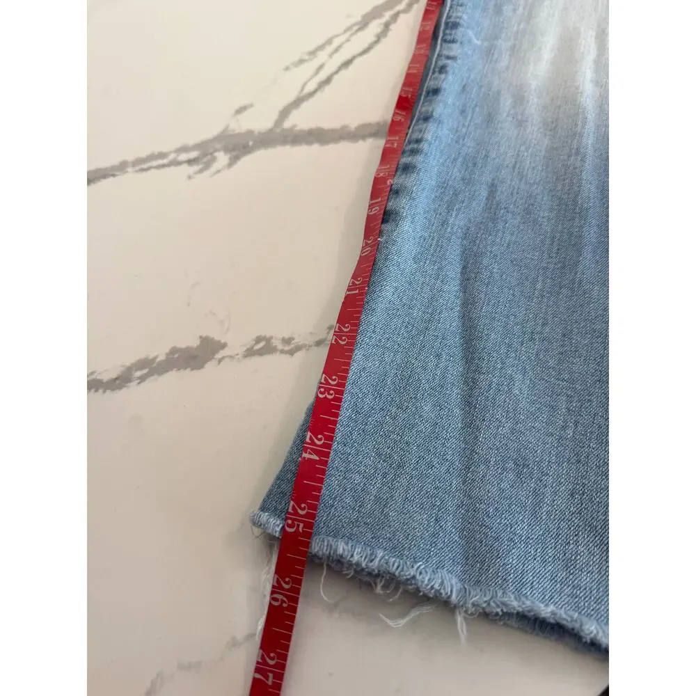 AG Jeans Adriano Goldschmeid Women's Straight Leg Fray Hem Size 26‎ Light Wash